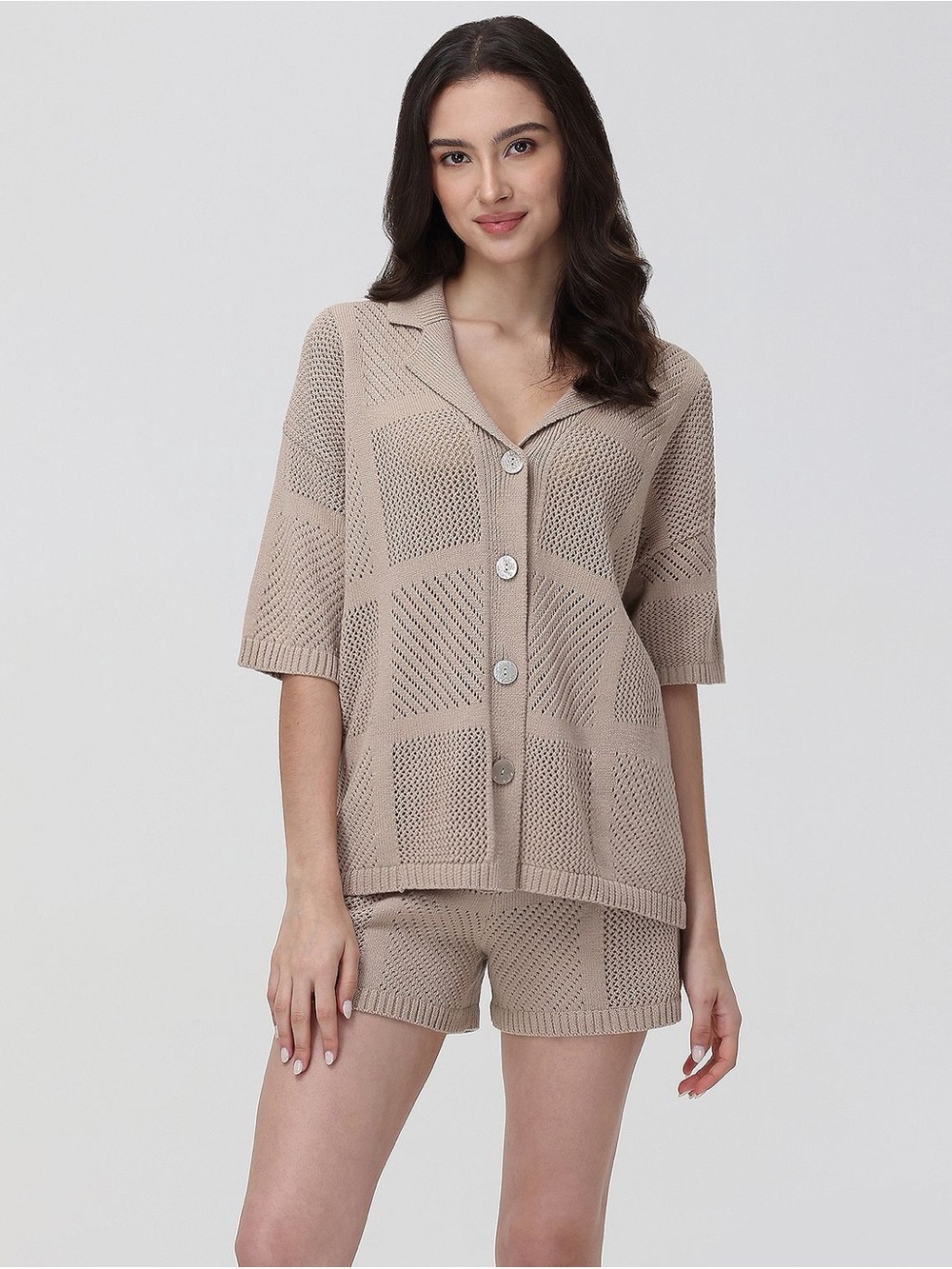 Adyson Parker Knit Swim Coverup Set in Taupe